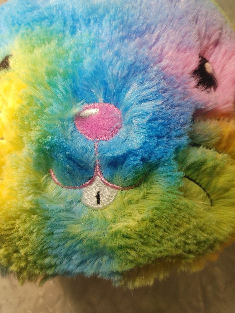 Plush Multicolored Rainbow Bunny Easter Basket With Handle ADORABLE!