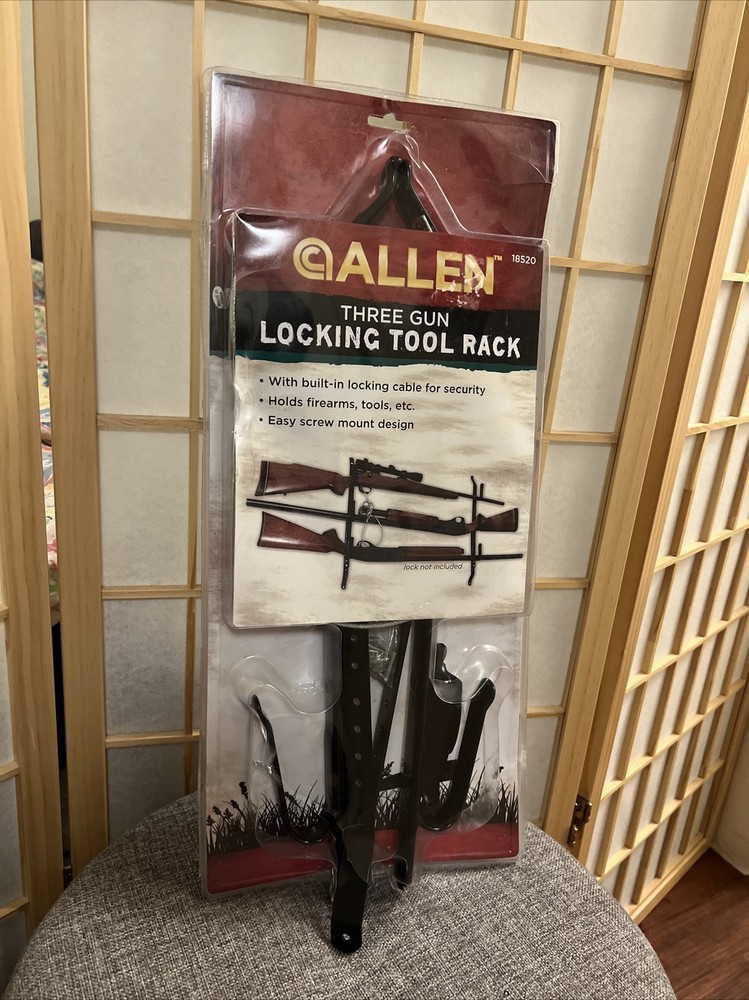 Allen Three Gun Locking Tool Rack Mounting 18520 Open Box Free Shipping