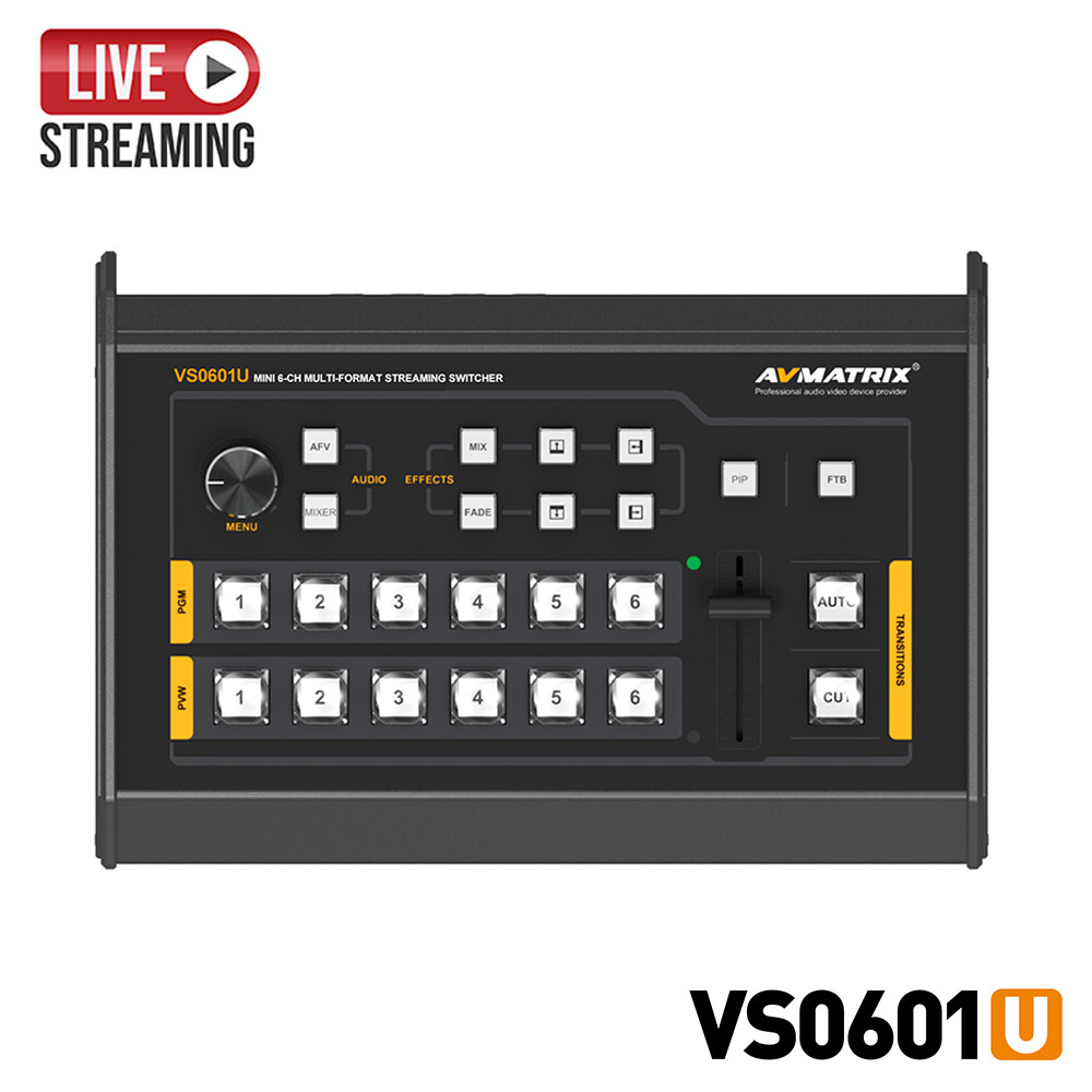 AVMATRIX VS0601U Mini 6CH 4×SDI 2×HDMI Inputs Multi-Format Streaming Switcher