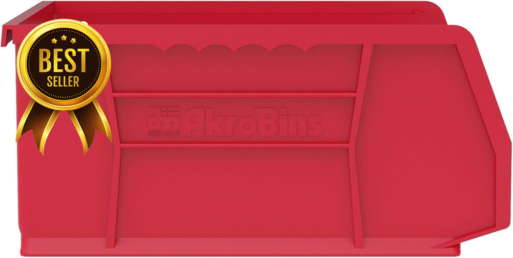 Stackable Plastic Storage Bins 6 Pack 11x11x5 Garage Pantry Organization Red
