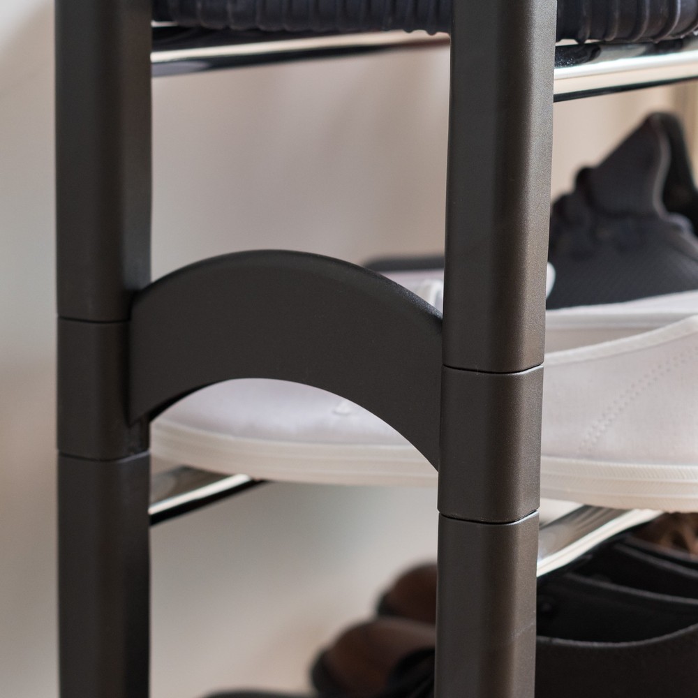 2 Tier Extendable & Stackable Freestanding Metal Shoe Racks Entryway