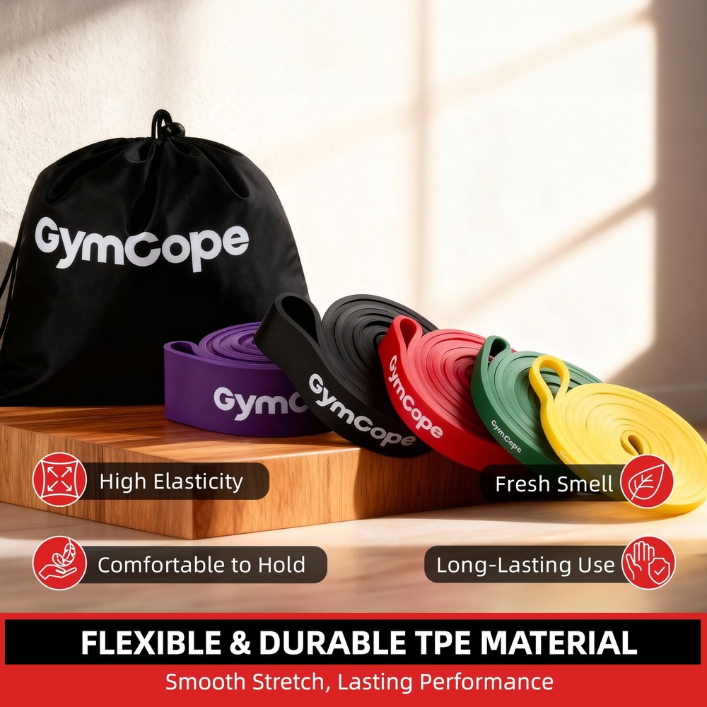 Pull Up Resistance Bands Set (3/4/5 Pack), Heavy Duty Exercise Bands for Men ...