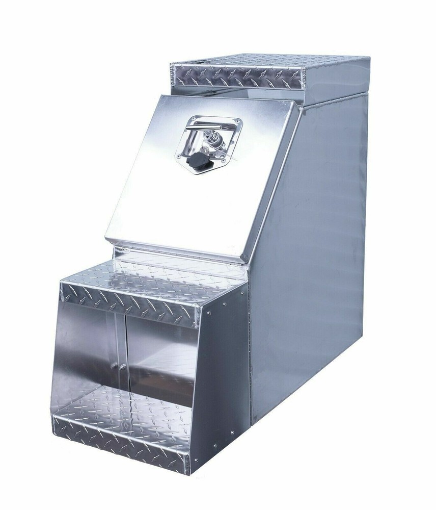 12" Aluminum Step Semi Toolbox DIAMOND PLATE New