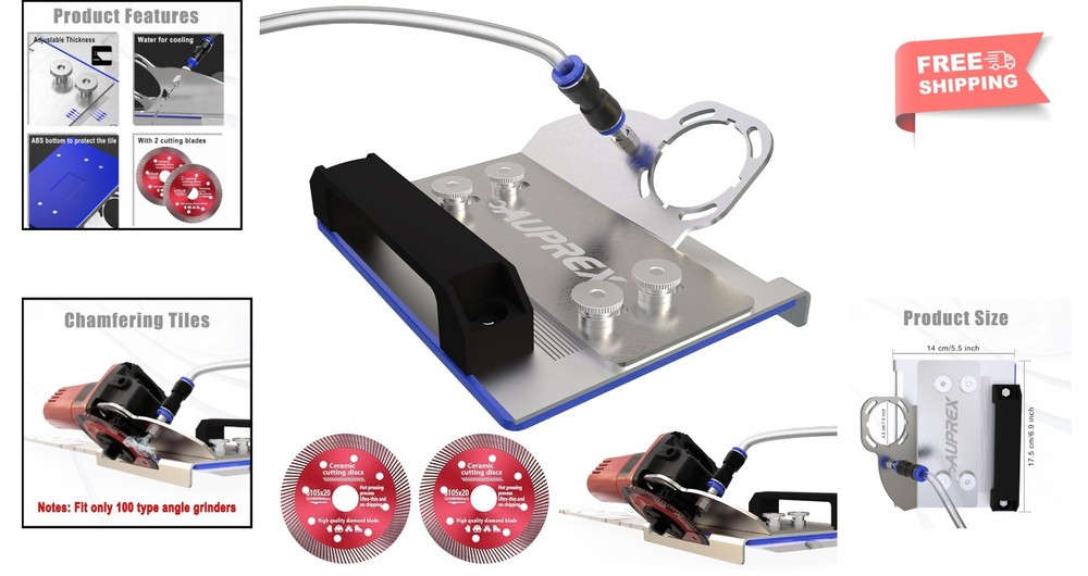 Adjustable 45° Tile Cutter Tool - Compatible with 100-Type Angle Grinders