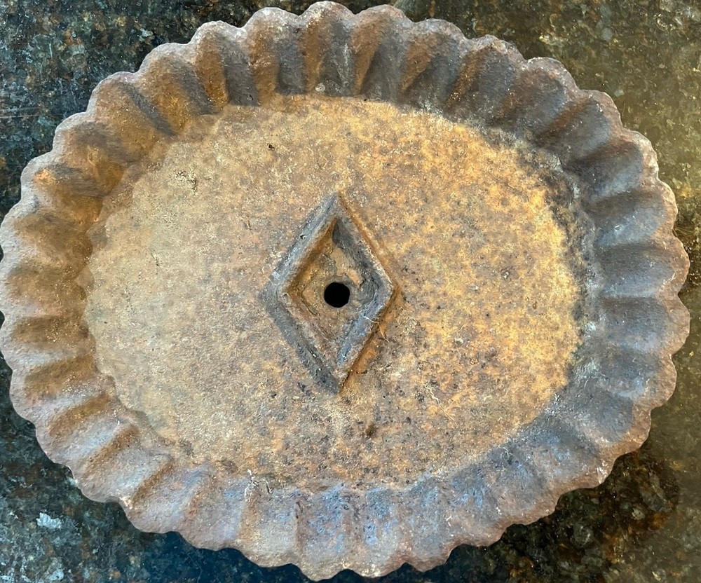 Vintage Cast Iron Oval Base, Bird Bath Top? Boot Scraper Bottom Repurpose