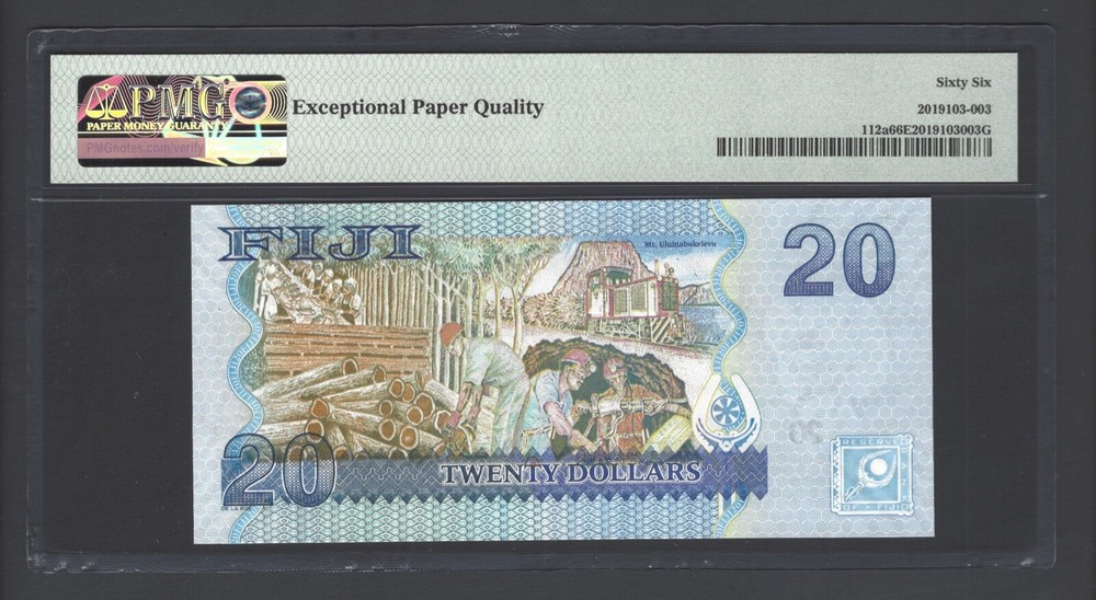 Fiji 20 Dollars ND(2007) P112a Uncirculated Grade 66