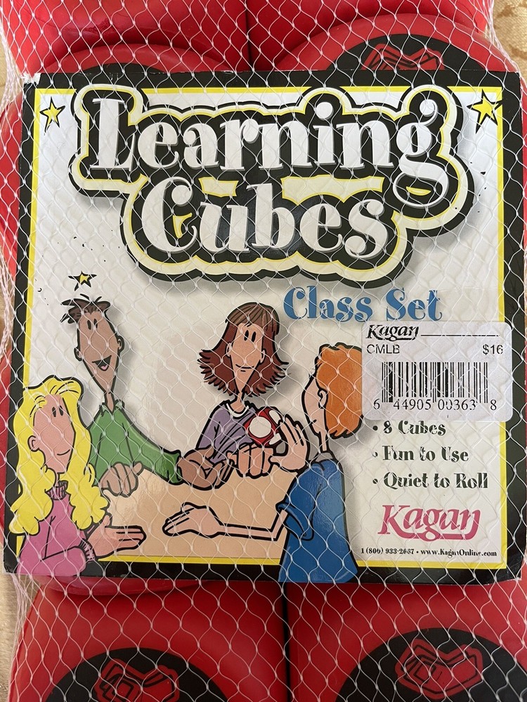 Kagan Learning Cubes Class Set 8 Cubes Brain Booster Roll Red Blocks Foam
