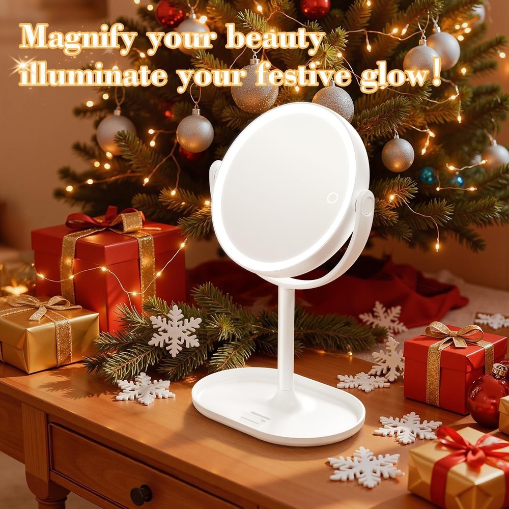 Makeup Mirror with Lights, Double Sided 30X/1X Magnifying Mirror with Light