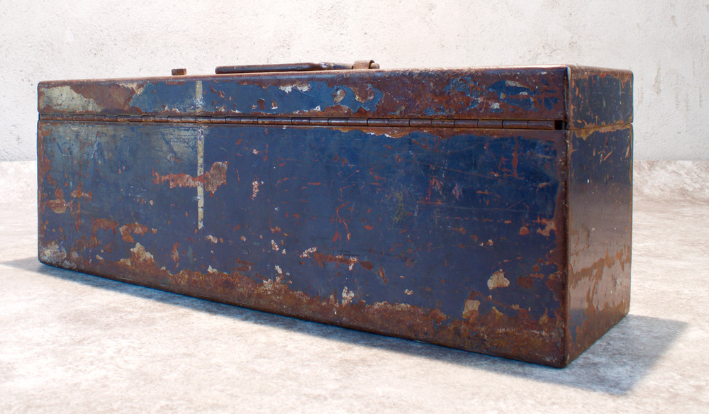 Vintage Hand Crafted Custom Metal Tool Box