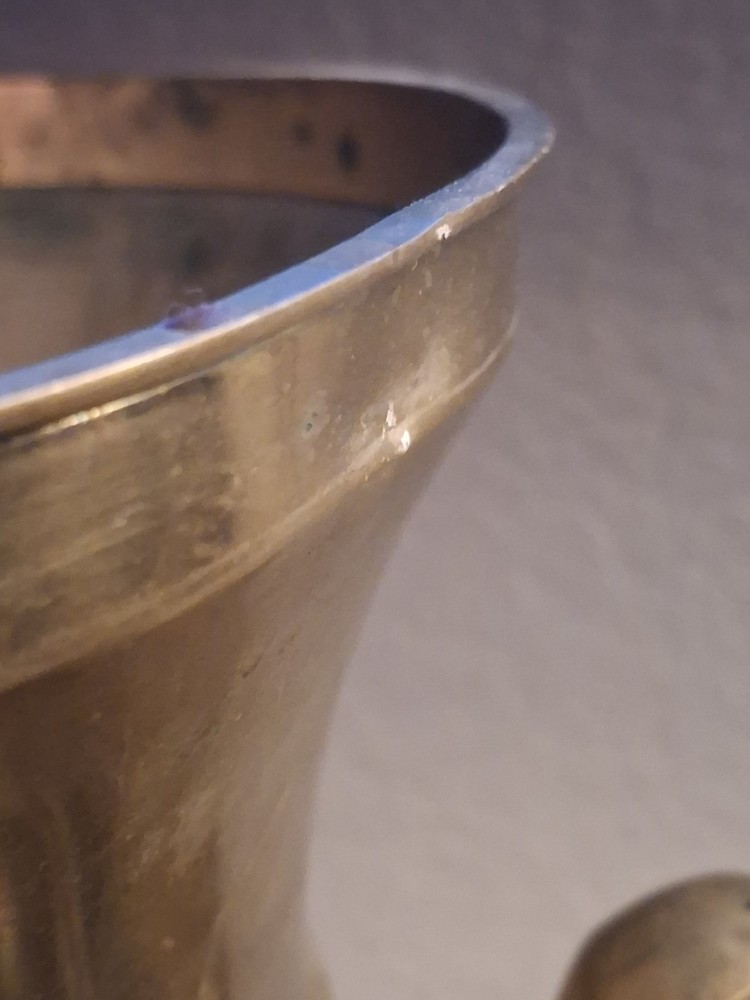 Oriental Brass Vase With Foo Dragon Handles
