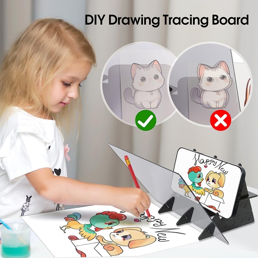 Camera Lucida Drawing Tool,Multi-Angle Fixture,Adjustable Pea Jig Projector Can