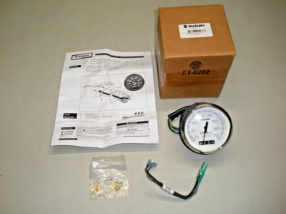 Genuine Suzuki White 4" Multi Function Tachometer 990C0-80101