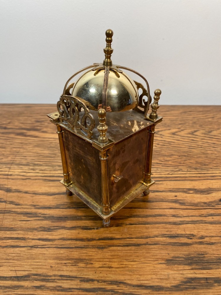 VINTAGE BRASS SMITHS MECHANICAL LANTERN CLOCK
