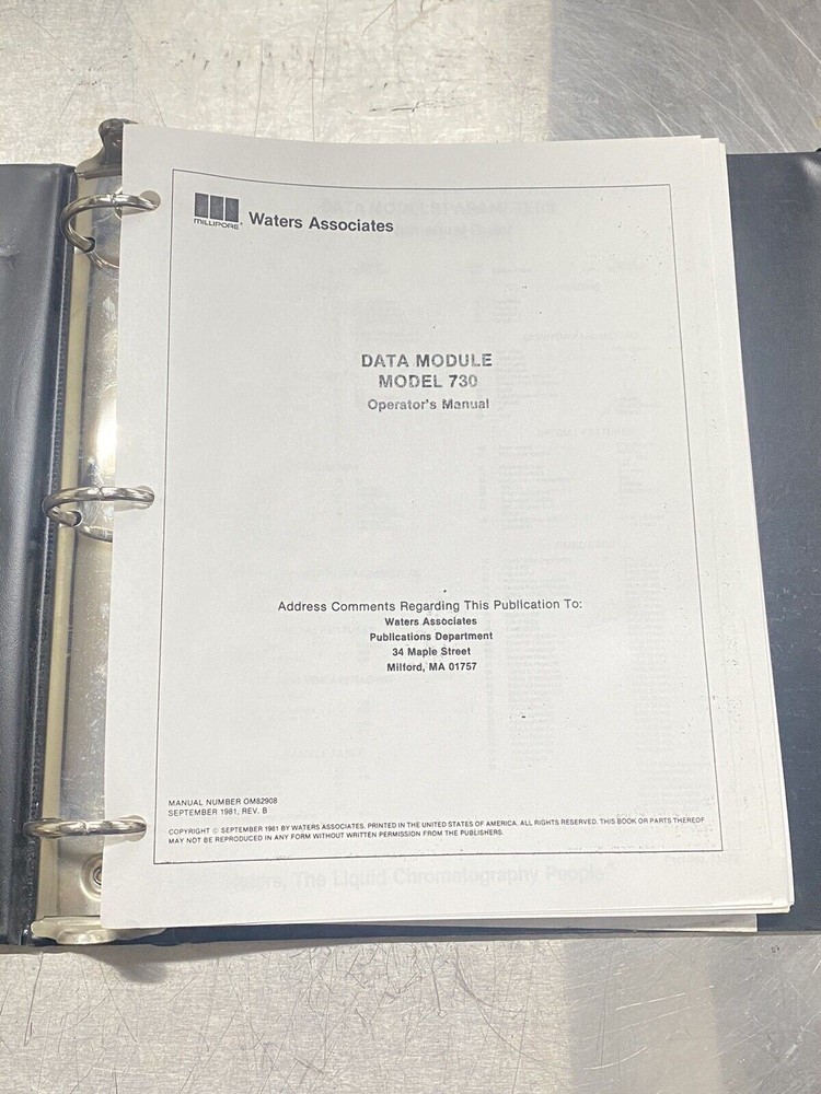 Waters Data Module 730 - Users Guide / Instructions Manual