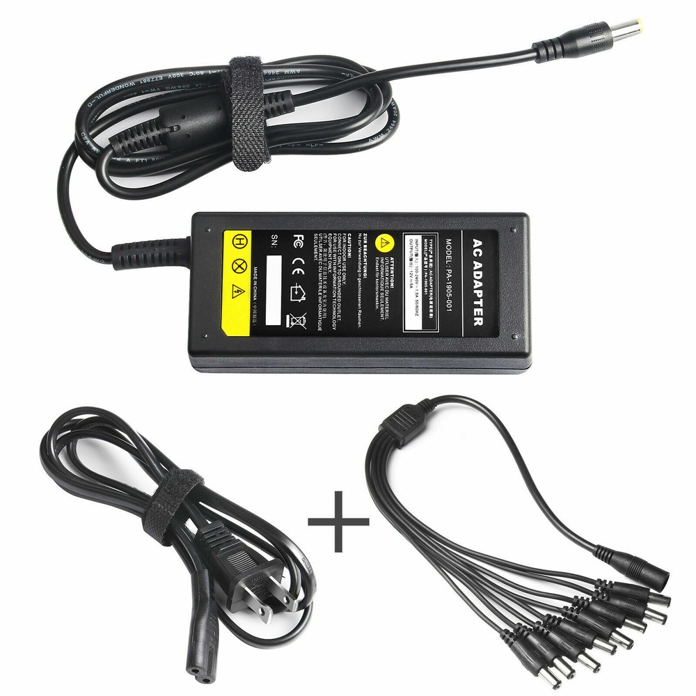 12V 5A AC Power Supply Adapter +8 Split Power Cable For CCTV Security Camera DVR