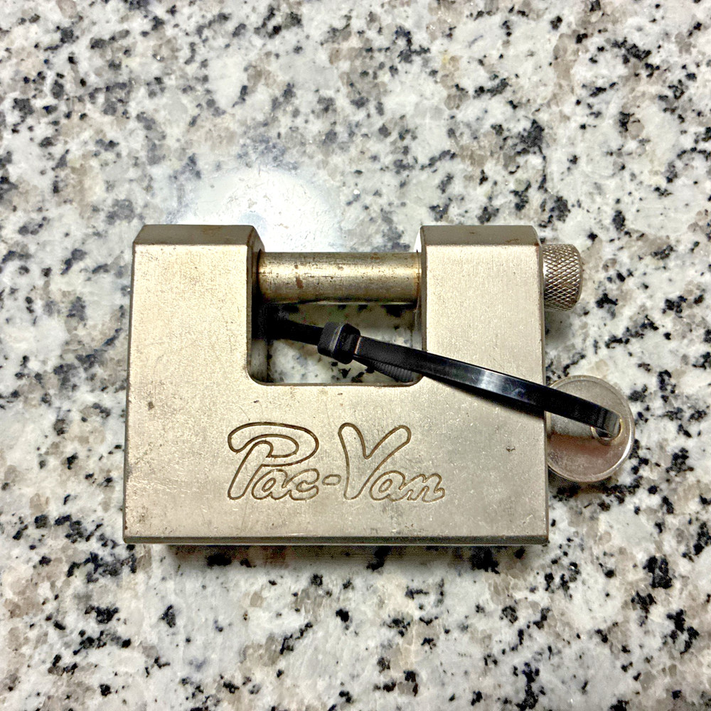 Pac-Van Branded Straight Shackle Padlock W/1 KEY