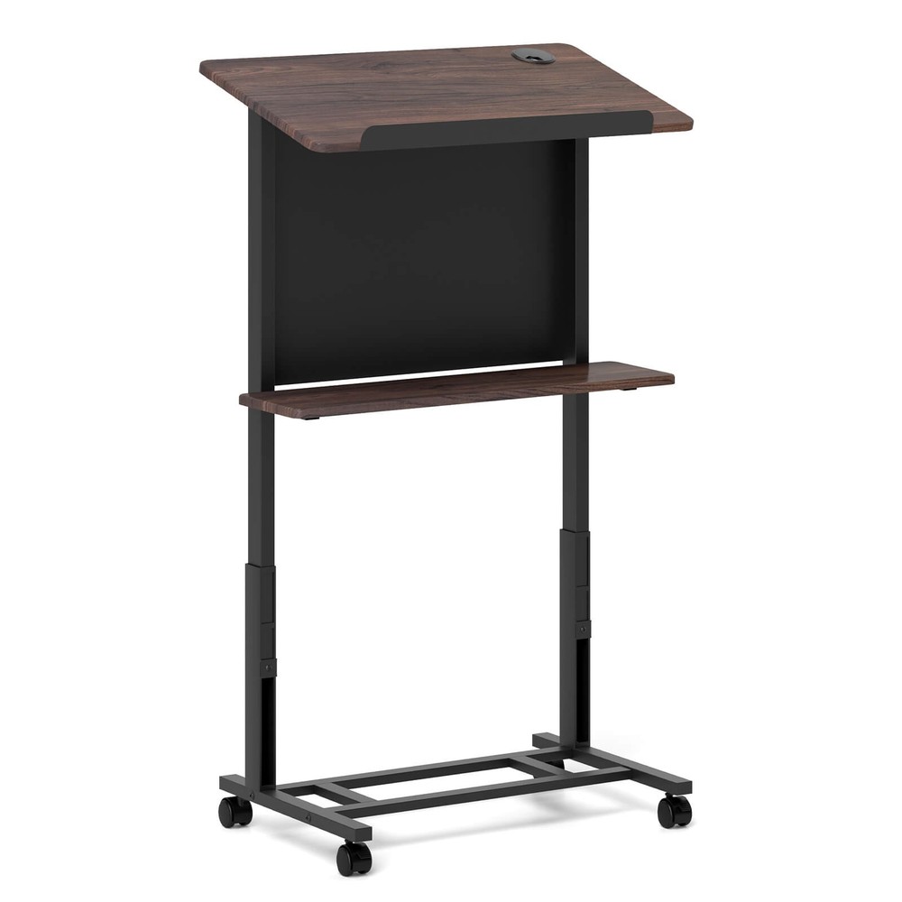 2 PCS Rolling Podium Stand 40.5"-49" Height Adjustable Lectern Table Mobile