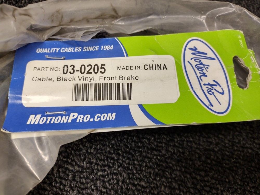 MOTION PRO BLACK VINYL FRONT BRAKE CABLE-03-0205
