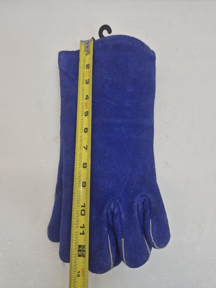 Task Master Leather Fireplace/Welding Gloves blue