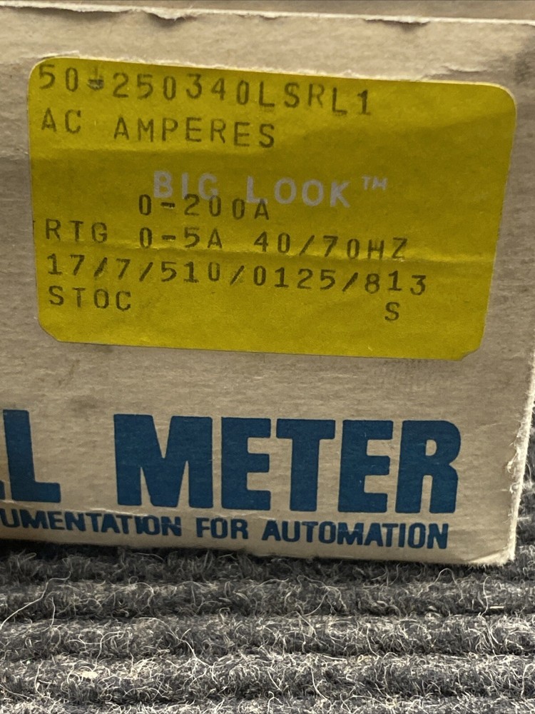 50-250340LSRL1 GE Panel Meter 0-200A AC