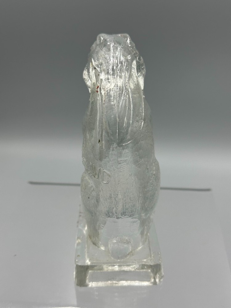Antique EASTER BUNNY Rabbit with Laid Back Ears Glass CANDY CONTAINER A&E 616