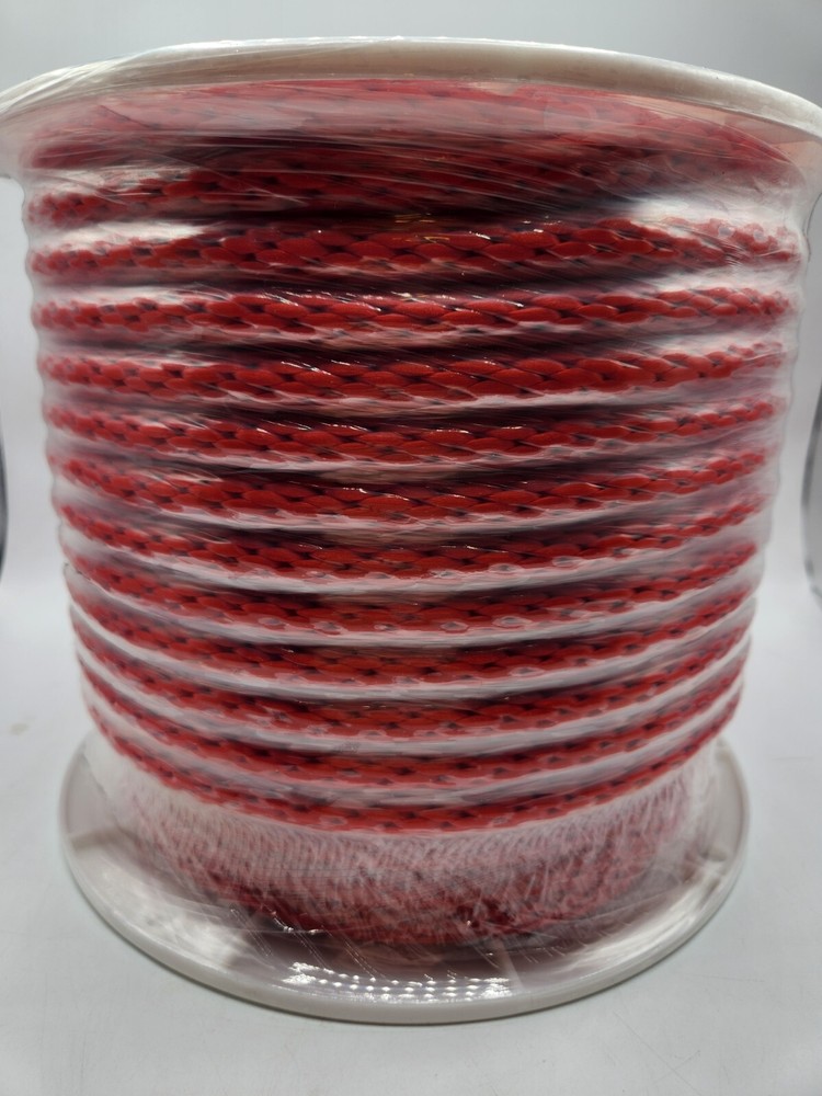 Wellington Solid Braid Poly Rope Red, Boating, Derby - 1 Reel - 200 Ft.