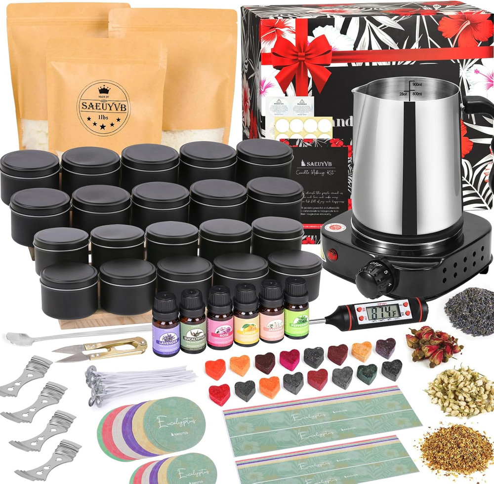 Candle Making Kit, Candle Making Kit for Adults - DIY Starter Soy Candle Making