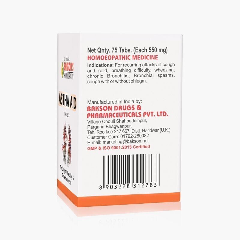 Bakson Homeopathy Astha Aid Tablet (75tab)