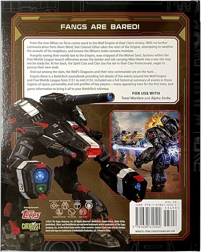 Catalyst Games BattleTech Empire Alone Sourcebook CYT 35903