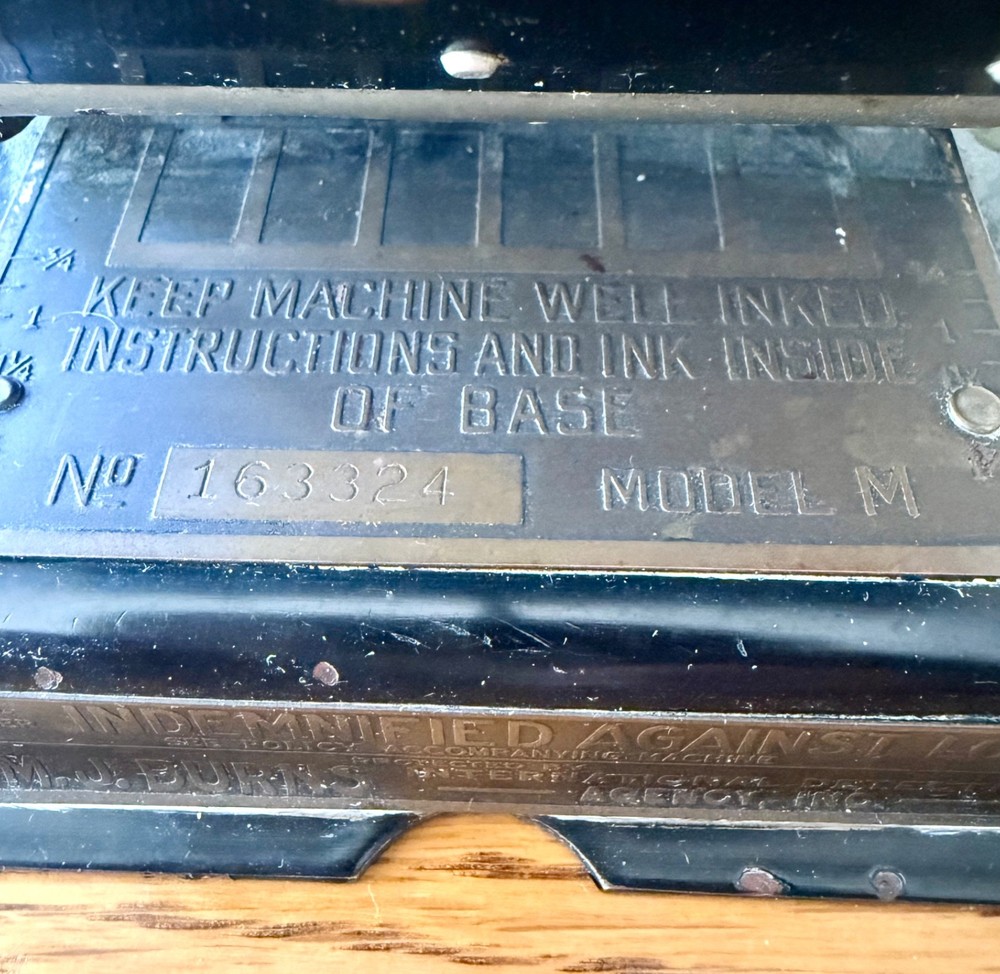 Antique F & E Hedman Check Writer Model M