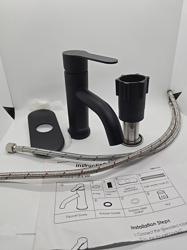 BAINSER Single HANDLE bathroom With Removable BUBBLER black