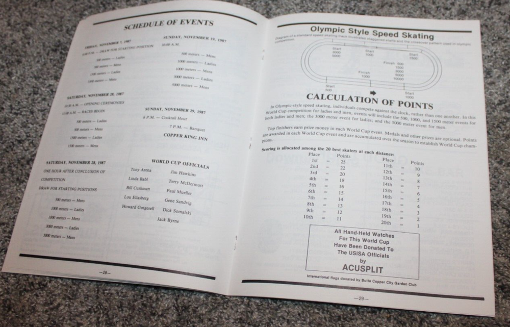 1987 WORLD CUP SPEED SKATING HIGH ALTITUDE PROGRAM, Butte, MT, B.Blair, D Jansen