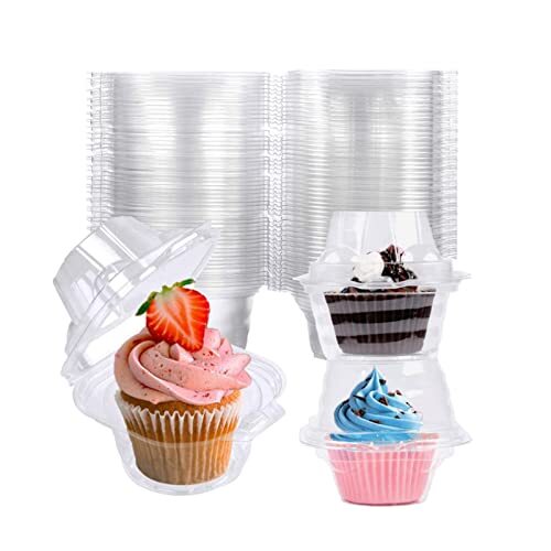 50 Pack Individual Cupcake Containers Plastic Cupcake Boxes Cupcake Holders Stac