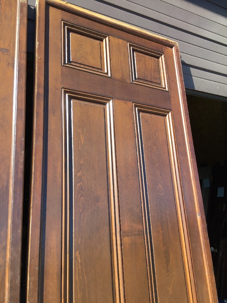 Ar 139 1 Set Antique Raised Panel Pine Pocket Doors 70" X 106"