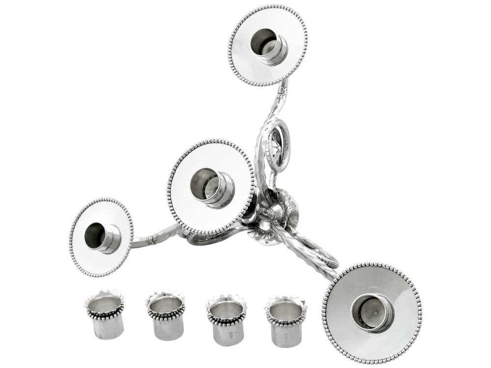 Antique Sterling Silver Four Light Candelabrum Centrepiece