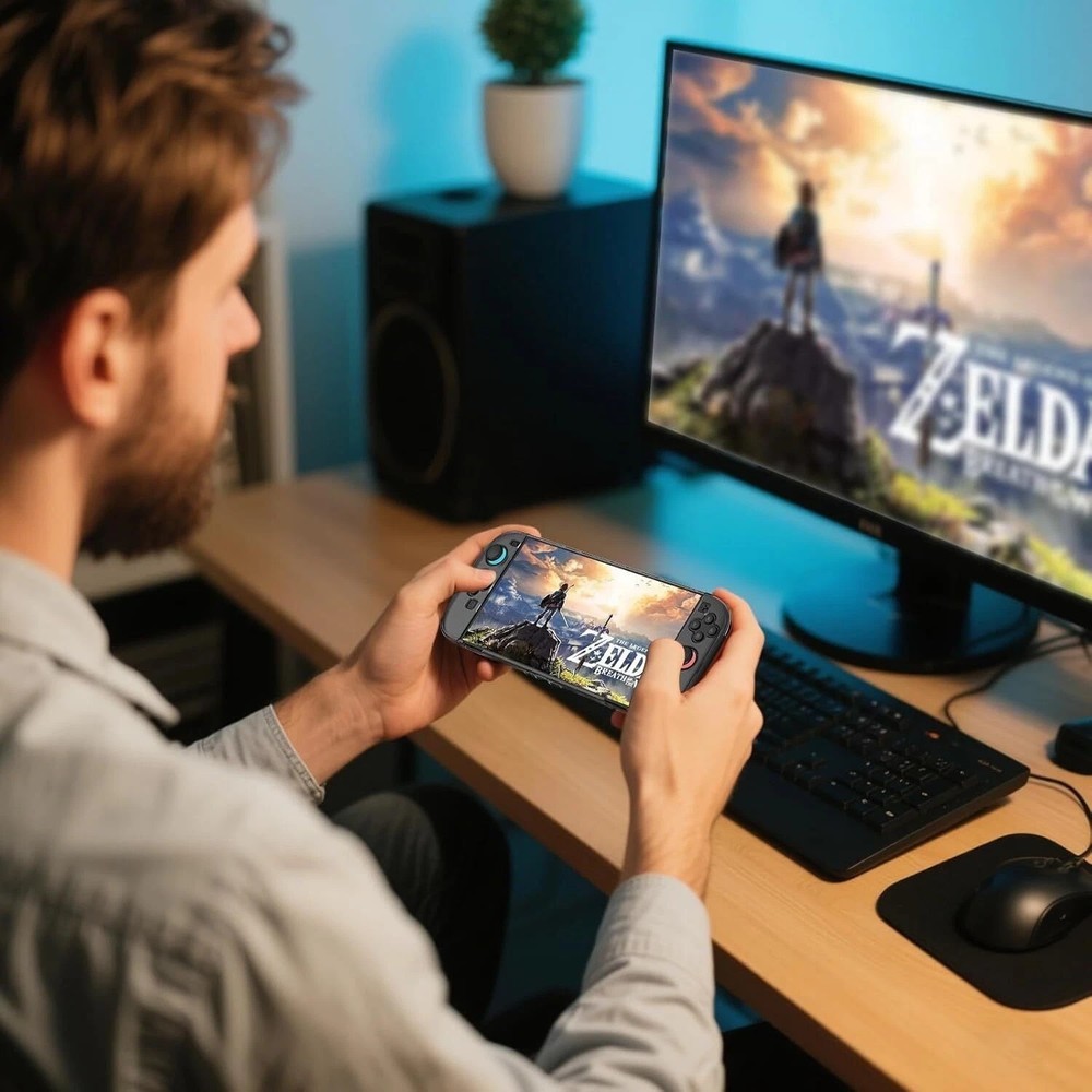 Clear Case for Nintendo Switch 2 with Screen Protector,Thumb Grips,PC Protective