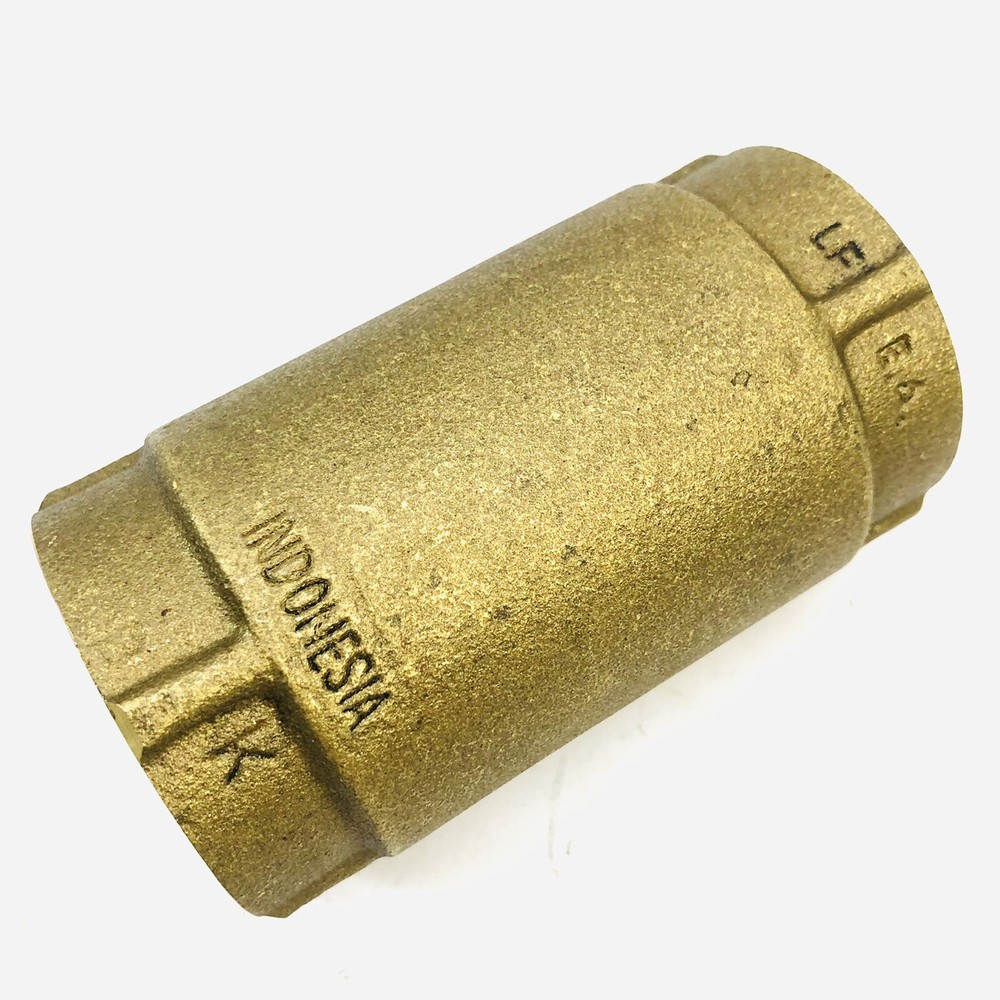 EVERFLOW 150T112-NL 1-1/2" IPS SPRING LOADED INLINE CHECK VALVE - BRASS