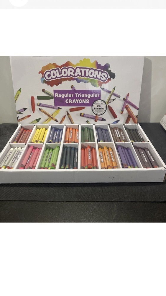 Colorations Regular Triangular Crayons 16 Colors , Set Of 208