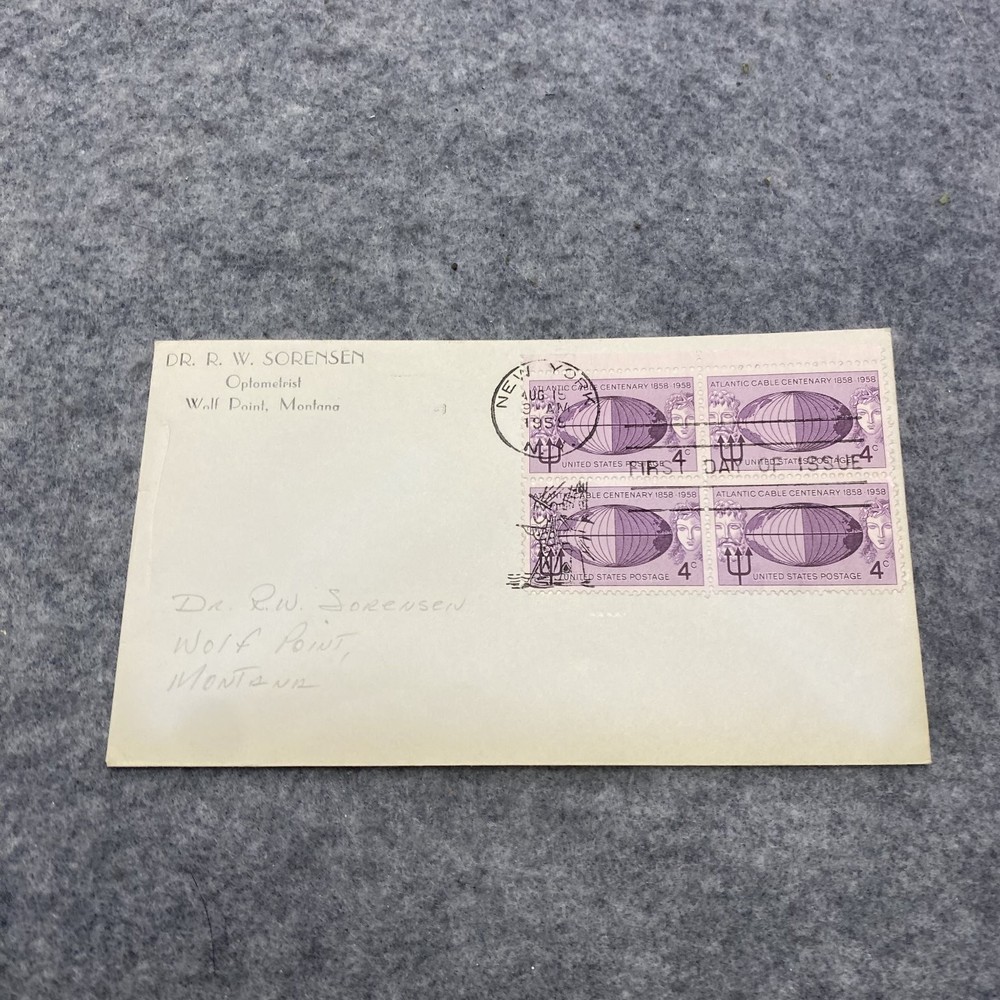 Scott #1039 1958 Atlantic Cable Centenary First Day Cover FDC Unaddressed