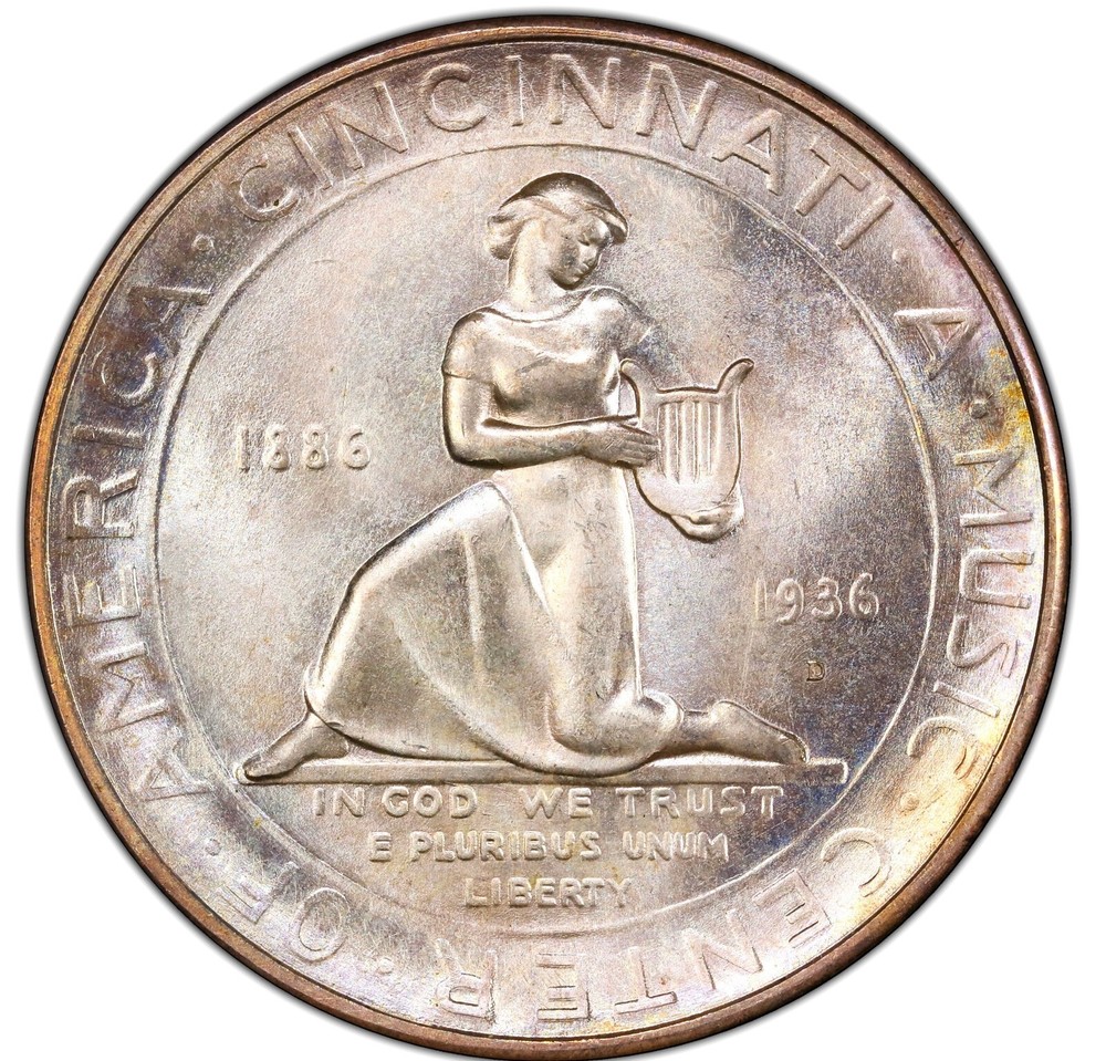 1936-D Cincinnati - Commemorative 50c Half Dollar - Silver - PCGS MS67