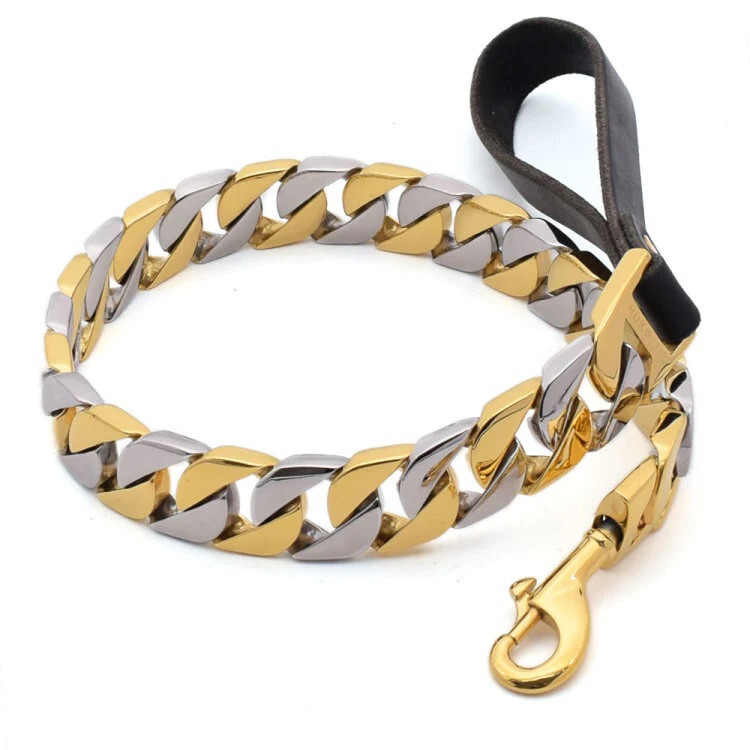 Gold and Silver Cuban Leash