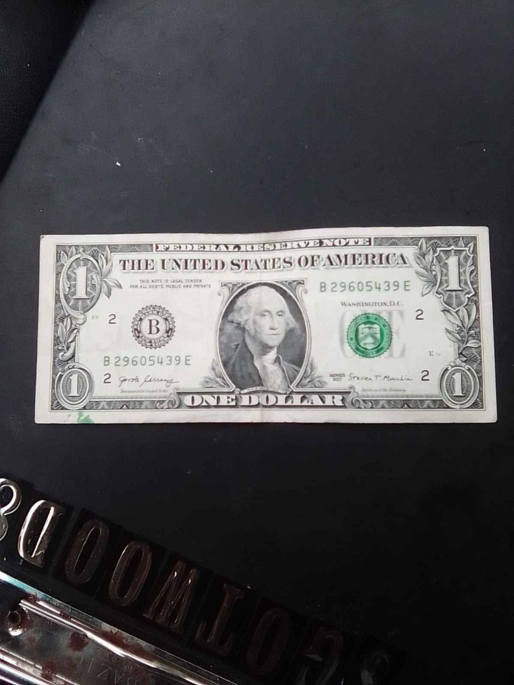 2017 One Dollar Error Green Ink Note