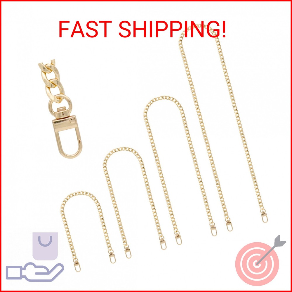 RAPUDA 4 Pieces Different Sizes Iron Replacement Flat Chains Iron, Metal Chain S