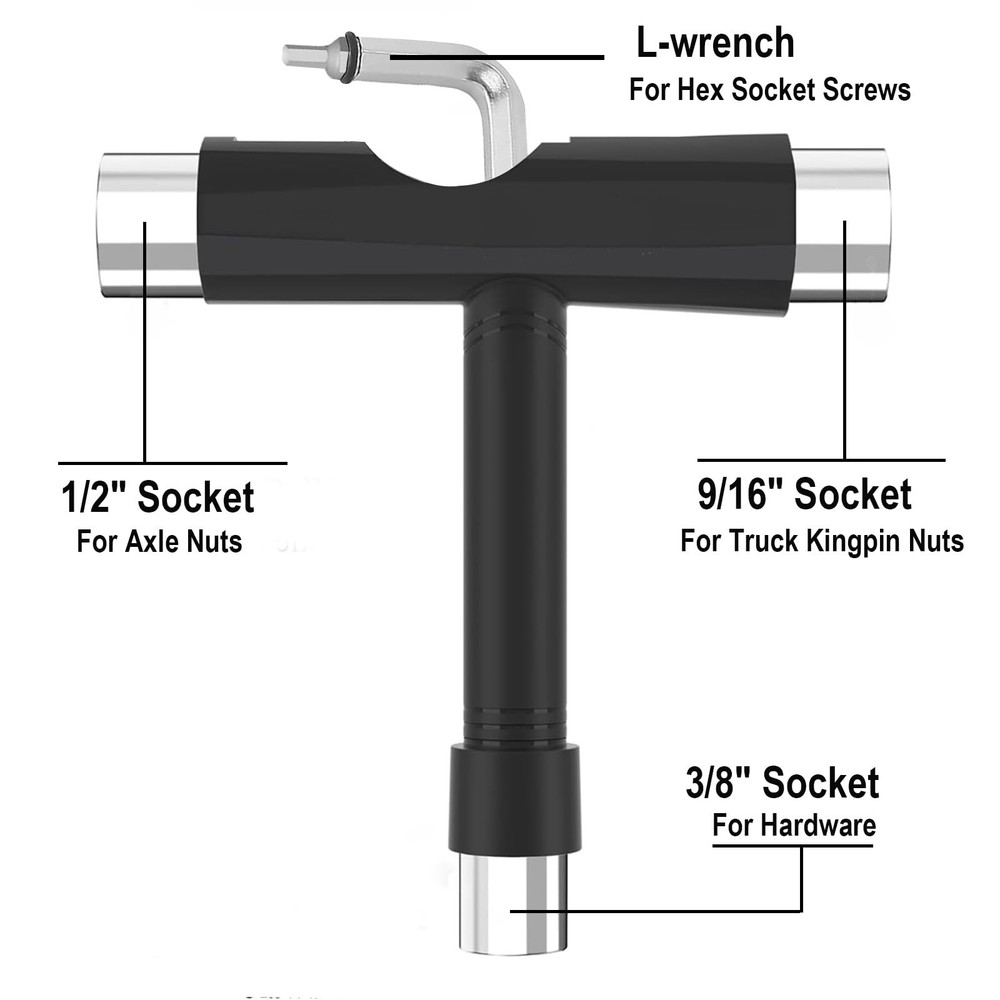Professional Skate Tools, All-in-One Multi-Function Portable Skateboard T Tool
