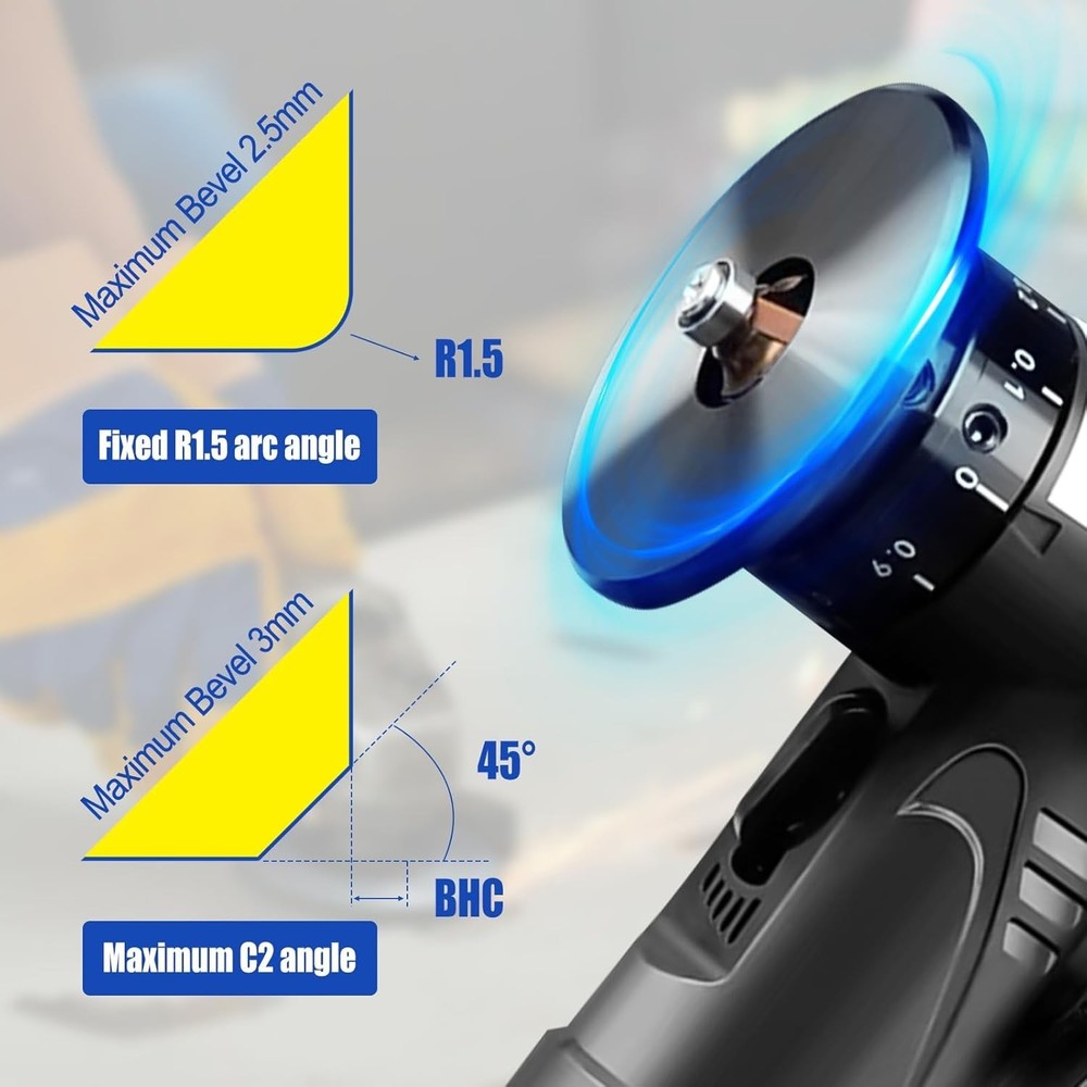 Versatile 45° Chamfering Tool - Lightweight Air-Powered Deburring for Craftsmen
