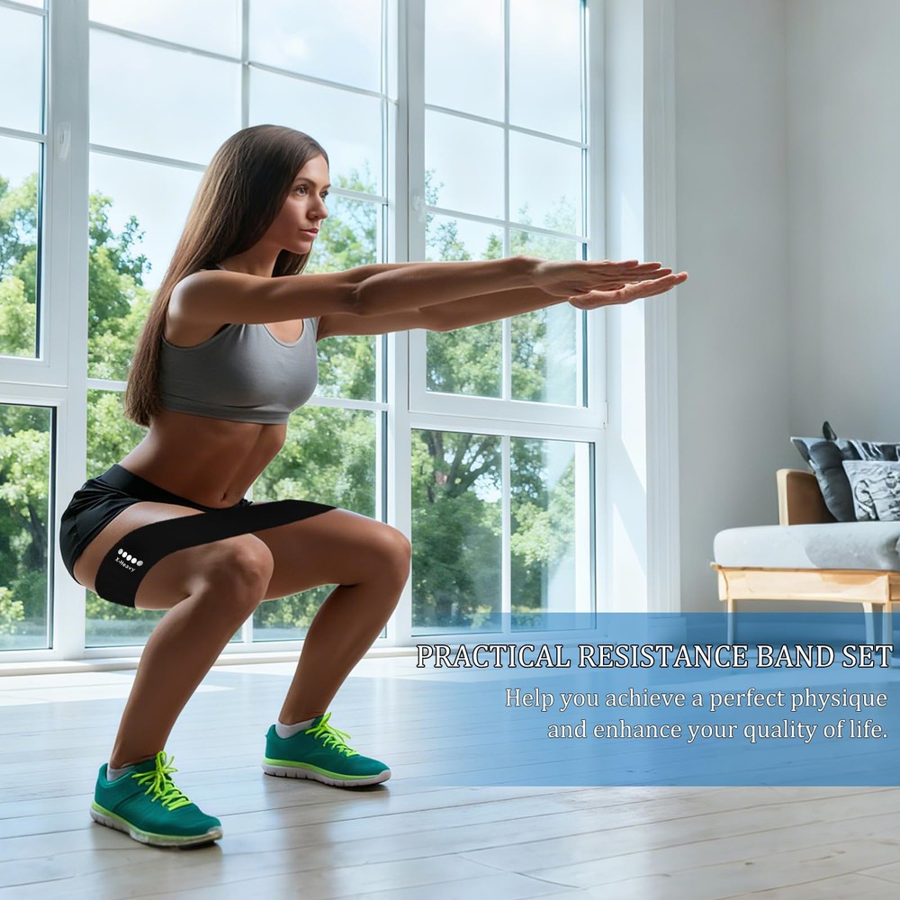 7 Pack Elastic Resistance Bands Set, Multi-Colored Workout Bands, Different L...