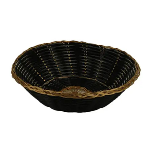 Thunder Group PLBB825G 8"x8"x2-1/4" Black Plastic Woven Stackable Basket