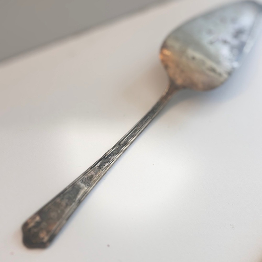 Vintage Silver Plated Ornate Cake Server Pie Server Floral Engraved Server