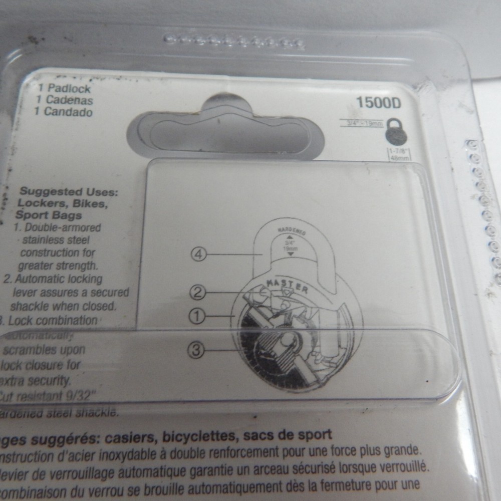 NEW MASTER 3/4" COMBINATION PADLOCK 1500D Tough Under Fire