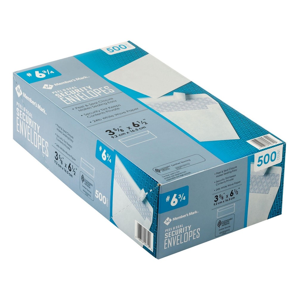 2 Pack - Member's Mark Security Envelope #6-3/4 (500 ct.)